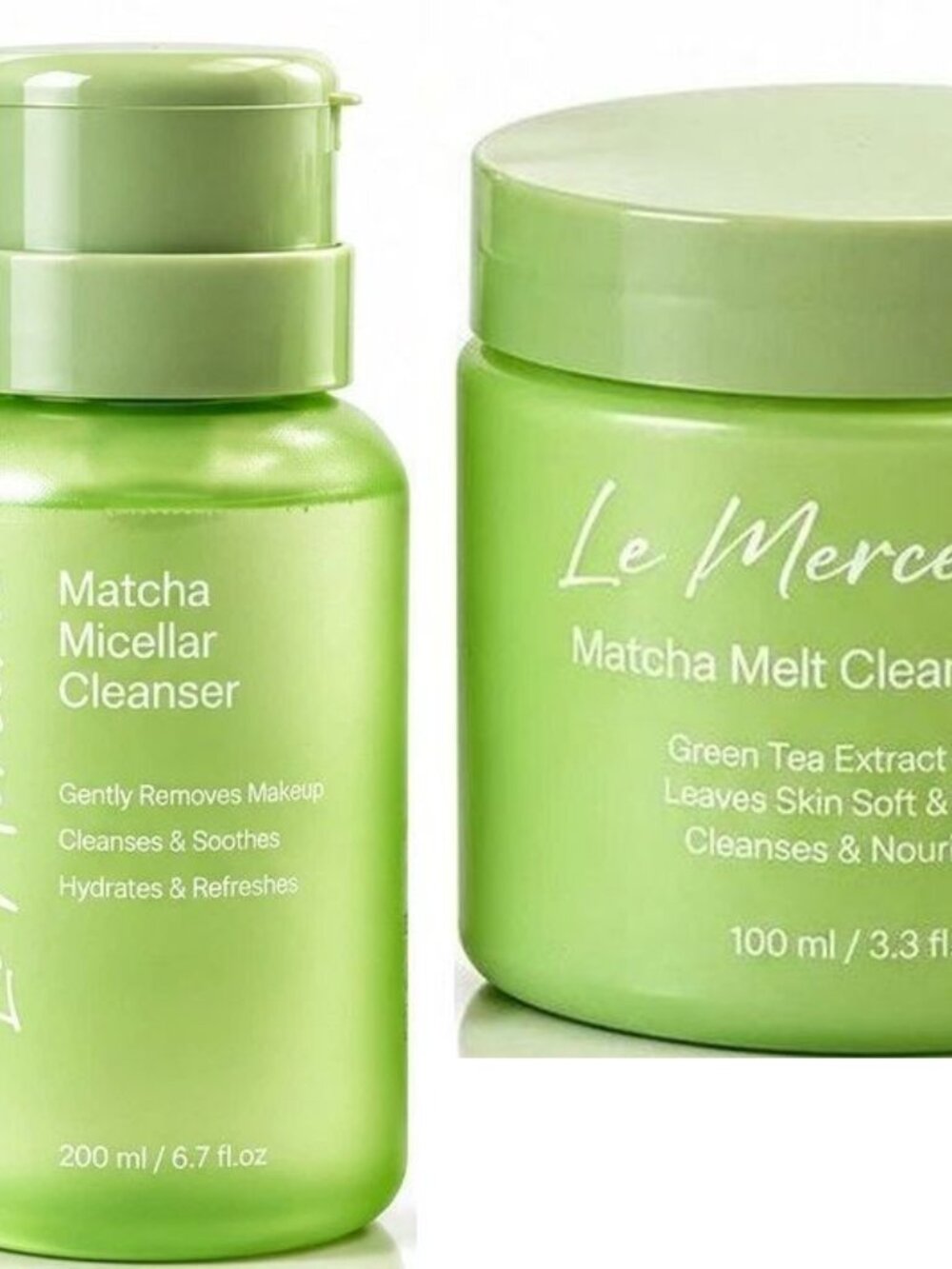 Le Mercerie Matcha 2-Pc Cleansing Set: Micellar Water + Melt Cleansing Balm